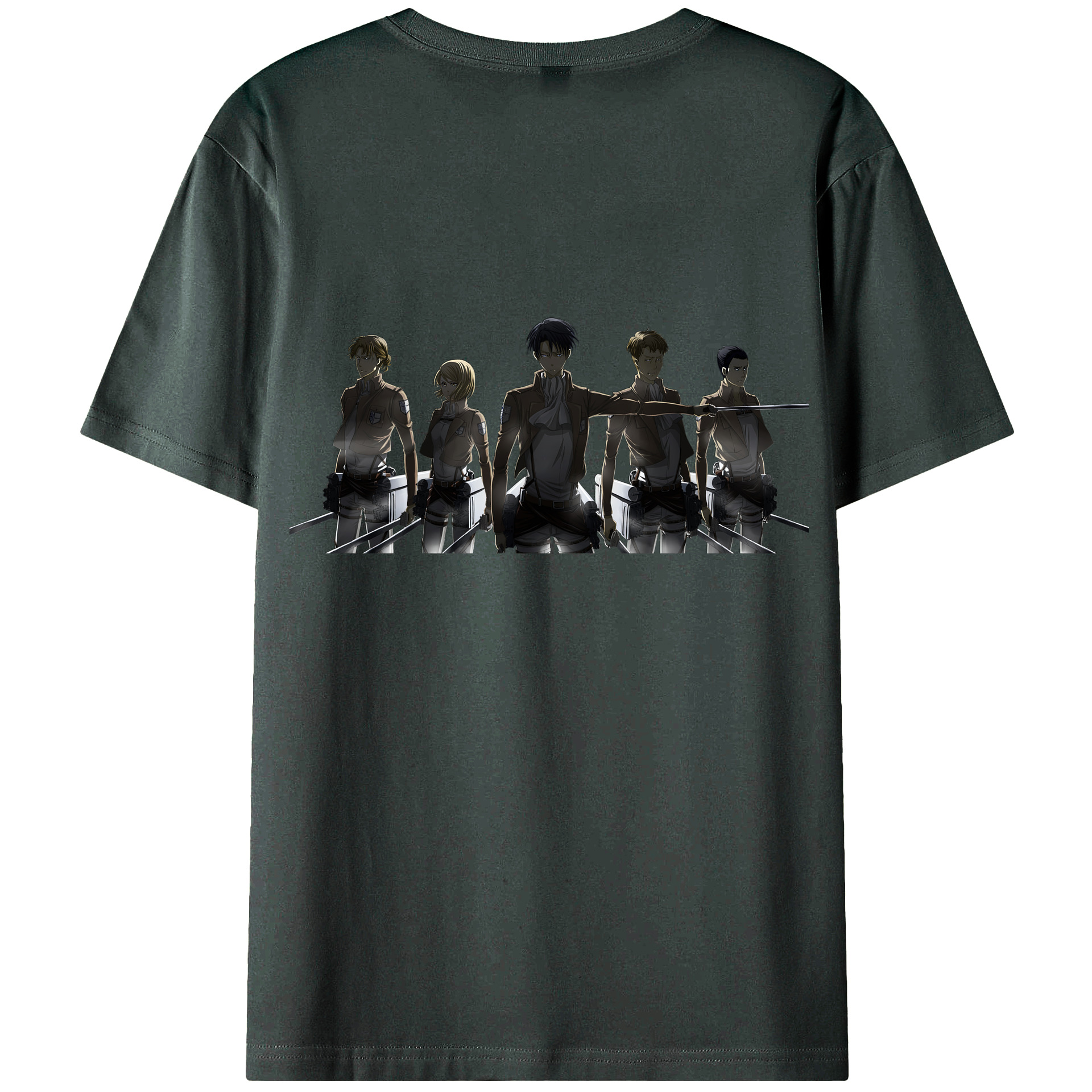 （画像用） 進撃の巨人 Attack on Titan 綿100％ メンズ半袖Tシャツ（バックプリント） 通気性